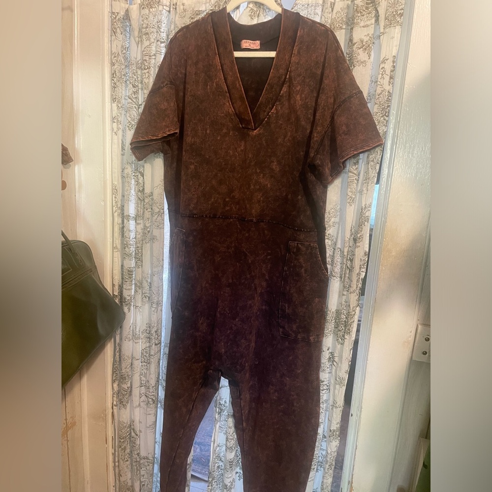 Dressed in LaLa Acid Wash Jumpsuit Size XL